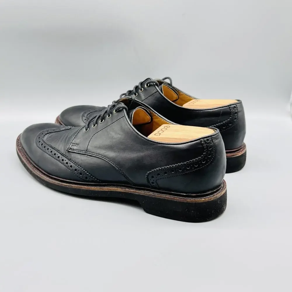 Cole Haan Shoes Mens 11 Black Leather Wingtip Brogue Oxford Dress Derby Lace Up